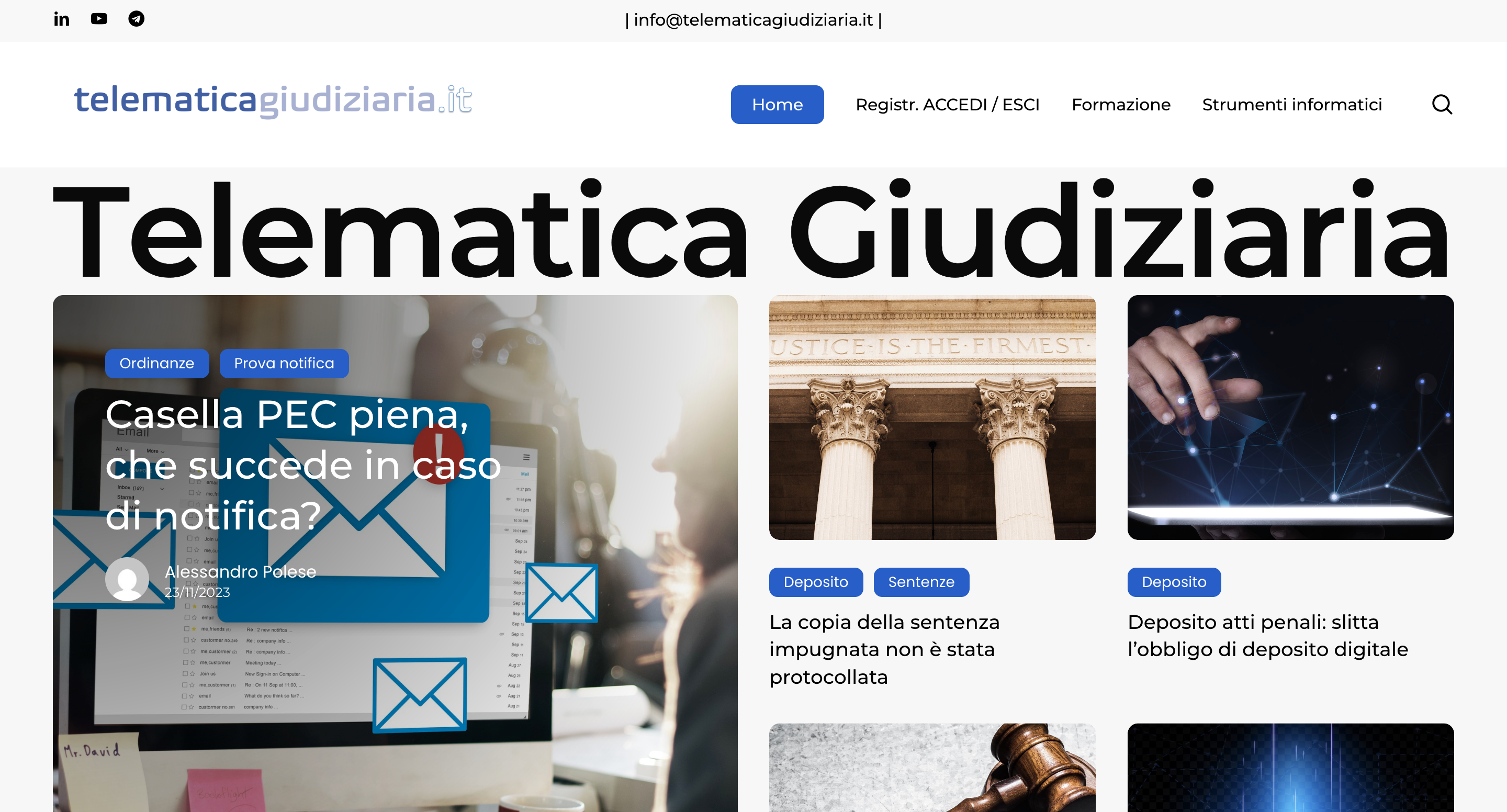 foto di un sito blog dedicato alla giustizia